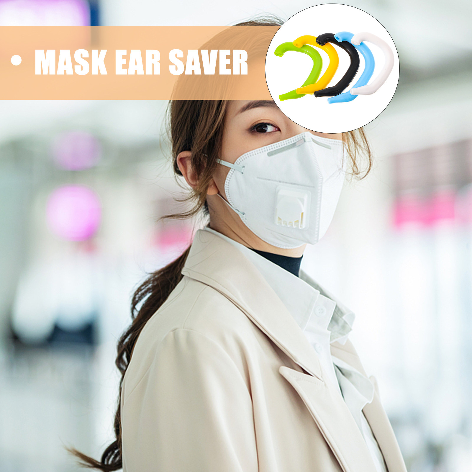 Disposable Surgical Mask - 5 Pezzi Copri-orecchie in Silicone Premium